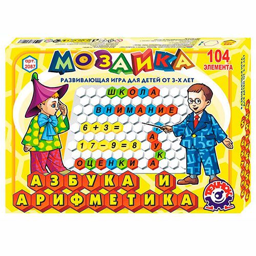 Мозайка "Азбука и арифметика 34×24×4 см ТехноК" (рос.) 2087