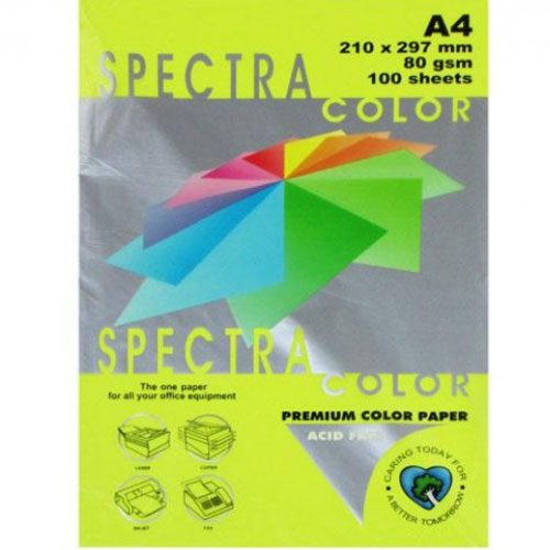 Папір кольор. А4 80 г/м (100 арк.) неон SPECTRA COLOR Cyber HP Yellow 363 (жовтий)